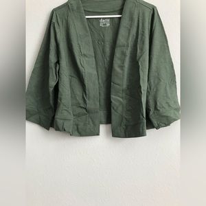 Denim & Co. Knit Open Front 3/4 Sleeve Cardigan - Olive (sz 1X) a588159